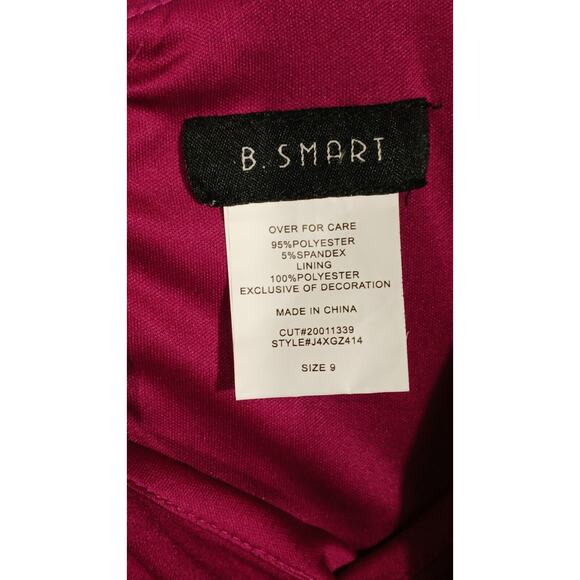 B. Smart Juniors Size 9 Magenta Spaghetti Strap Rhinestones Dress Pink NWT *FLAW - Picture 2 of 11